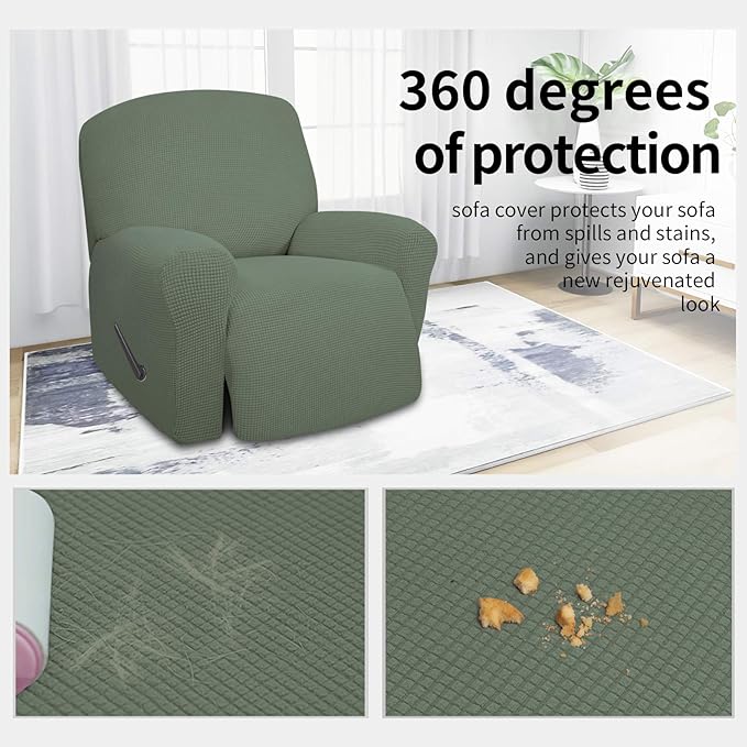Easy-Going 4 Pieces Oversized Recliner Stretch Sofa Slipcover Sofa Cover - Image 3