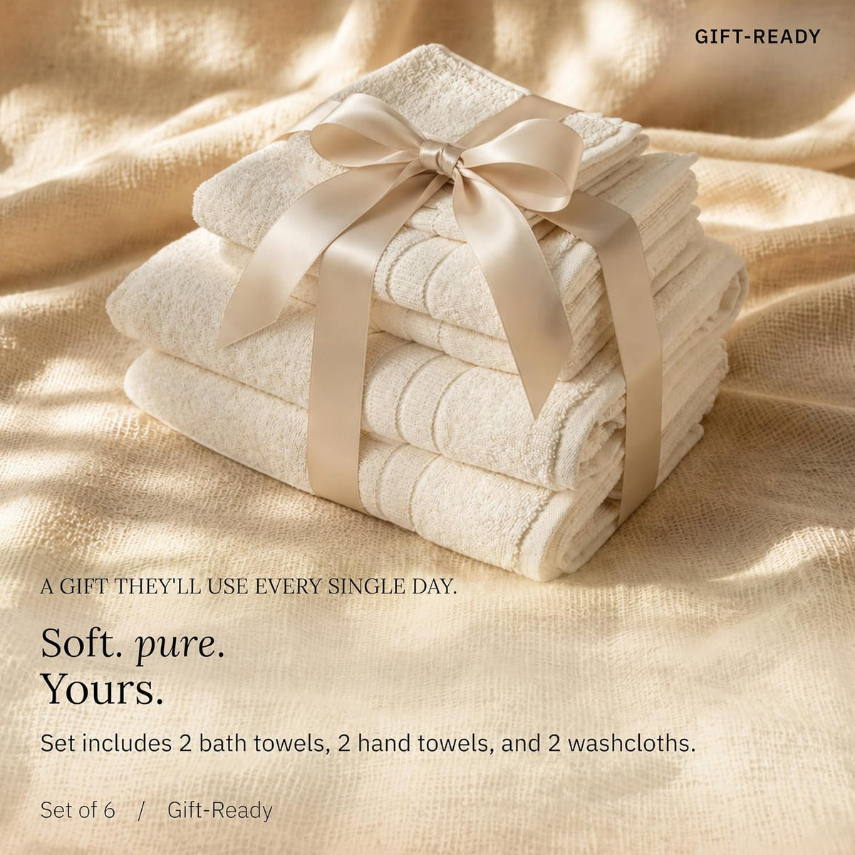 california design den organic cotton luxury bath towel on a desk or shelf