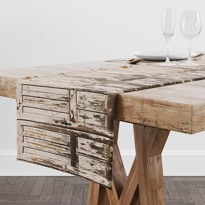Barn Door Table Runner Rustic Wood Wooden Brown Farmhouse Door Western Country - Image 2