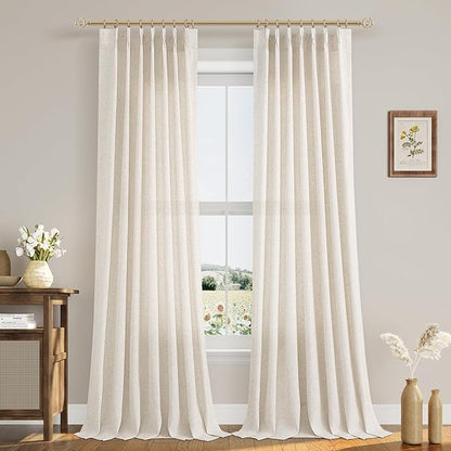Pinch Pleated 90 Inch Curtains 2 Panels by Aersas
