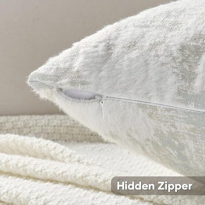 FUTEI Light Blue White Decorative Throw Pillow Covers 20x20 Inch Set of 2 - Image 3
