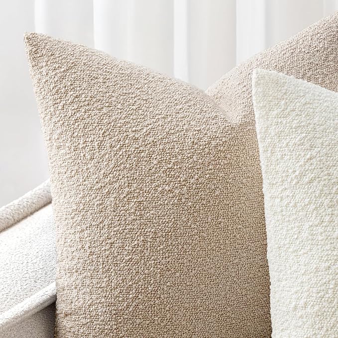 Woaboy Pack of 2 20x20 Inch Decorative Boucle Throw Pillow Covers Textured - Image 6