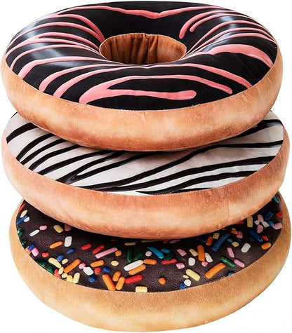 HYSEAS Round Throw Pillow 14 Inch Chocolate White Donut, 3D Digital Print - Image 6