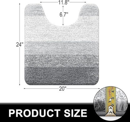 OLANLY Luxury Toilet Rugs U-Shaped 24x20, Extra Soft and Absorbent Microfiber - Image 2