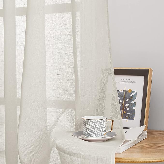 NICETOWN Semi Sheer Linen Curtains - Image 5