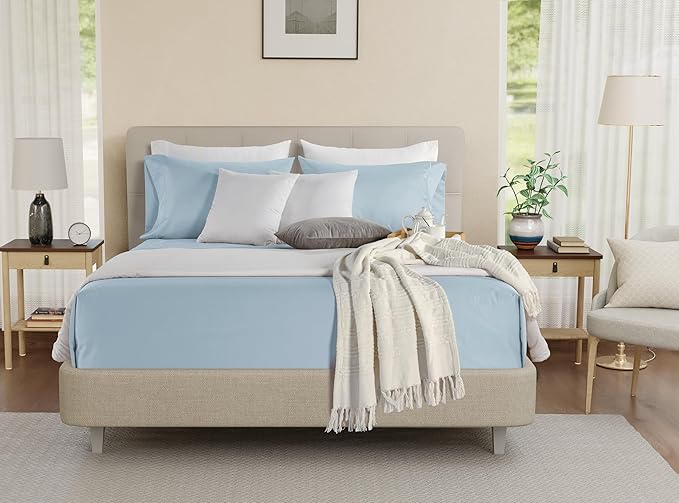 100% Egyptian Cotton Sheets King Size, 800 Thread Count 4 Piece Breathable Bed - Image 3