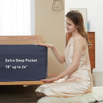 Sunflower Full Fitted Sheet, 1-Piece Extra Deep Pocket Fitted Bottom Sheet 22" - Image 3