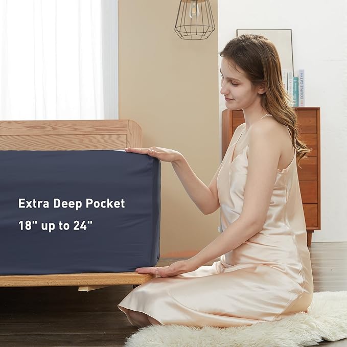 Sunflower Queen Fitted Sheet, 1-Piece Extra Deep Pocket Fitted Bottom Sheet 22" - Image 3