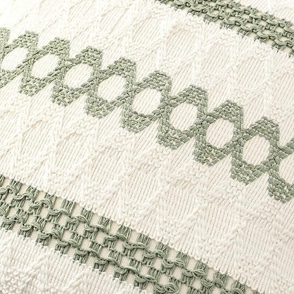 MIULEE Set of 2 Sage Green Boho Decorative Lumbar Pillow Covers 12x24 Inch - Image 4