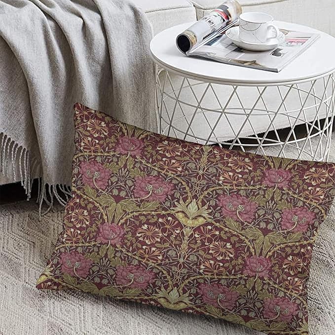 Honeysuckle Floral William Morris Throw Pillow Covers 12x20 Inch Aesthetic - Image 5