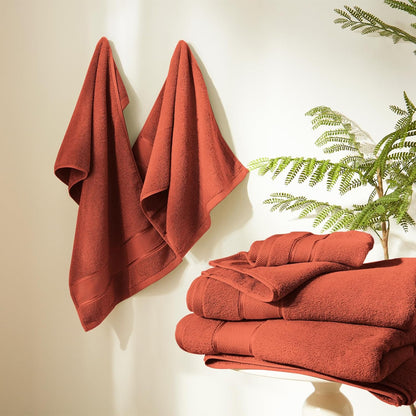 marvione bath towels set 6 piece, 100% turkish on a desk or shelf