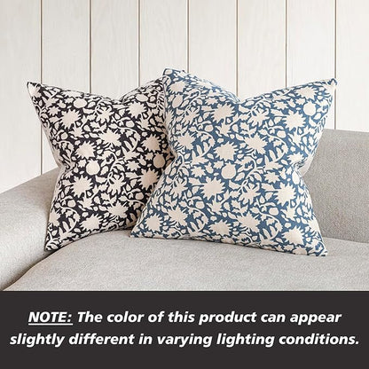 Foindtower Set of 2 Decorative Neutral Floral Throw Pillow Covers Accent - Image 4