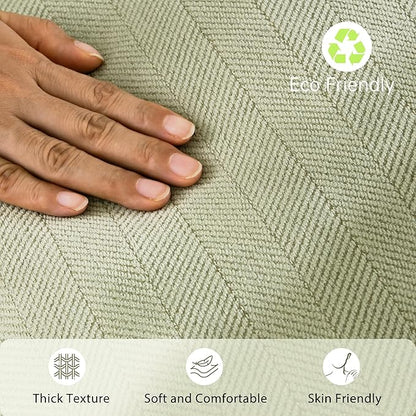 ZWJD Sage Green Pillow Covers 12x20 Set of 2 Chenille Throw Pillow Covers - Image 4