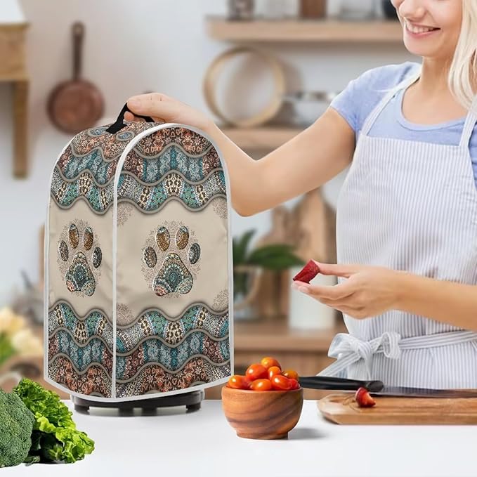 Talayituse Boho Paw Print Blender Dust Cover, Fingerprint Protection Cover - Image 3
