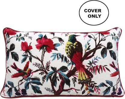 Eyes of India Velvet Floral Flower Bird Throw Pillow Sofa Cushion Cover Case - Image 2