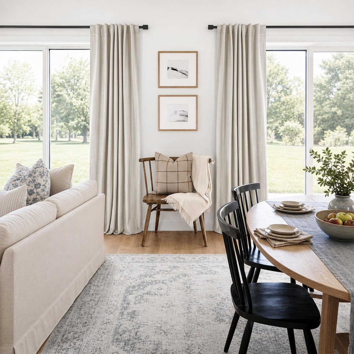 linen textured total blackout curtains for bedroom 63, package contents