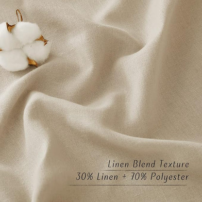 NICETOWN Linen Flax Semi Sheer Curtains 92" Length, Grommet Window Treatments - Image 7