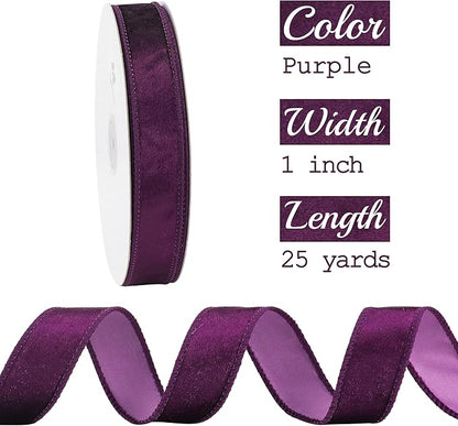 MEEDEE Purple Velvet Ribbon - Image 2