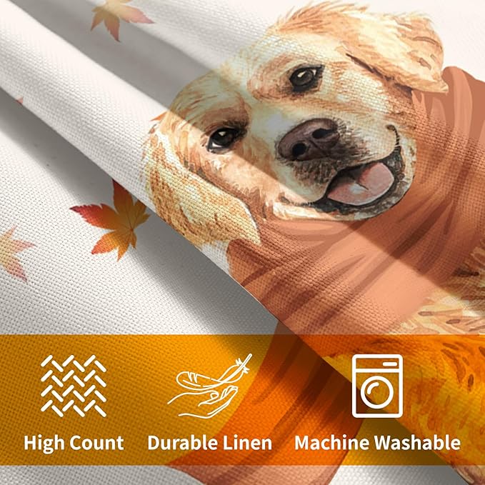 Golden Retriever Dog Fall Throw Pillow Cover Autumn Maple Leaves Farmhouse - Image 4