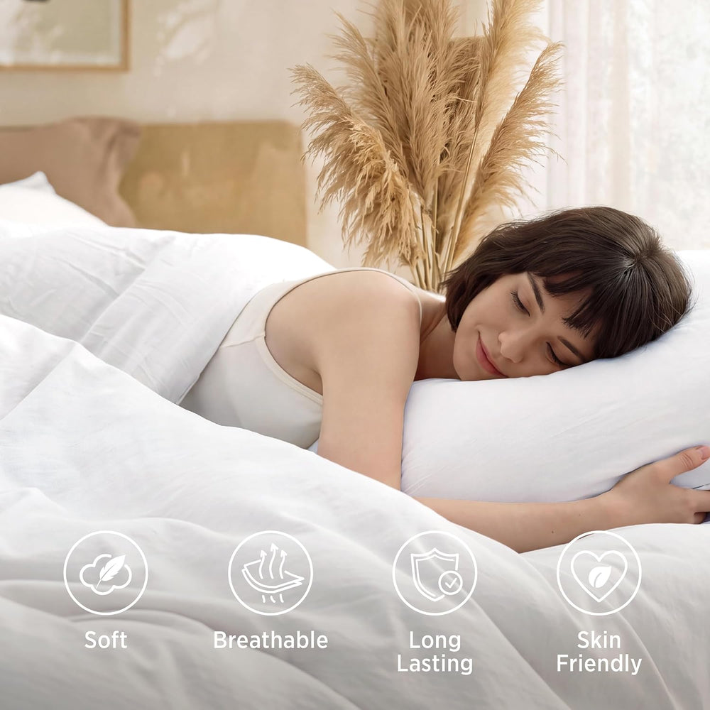 Bedsure Oversized King Comforter Set, Prewashed Bedding White