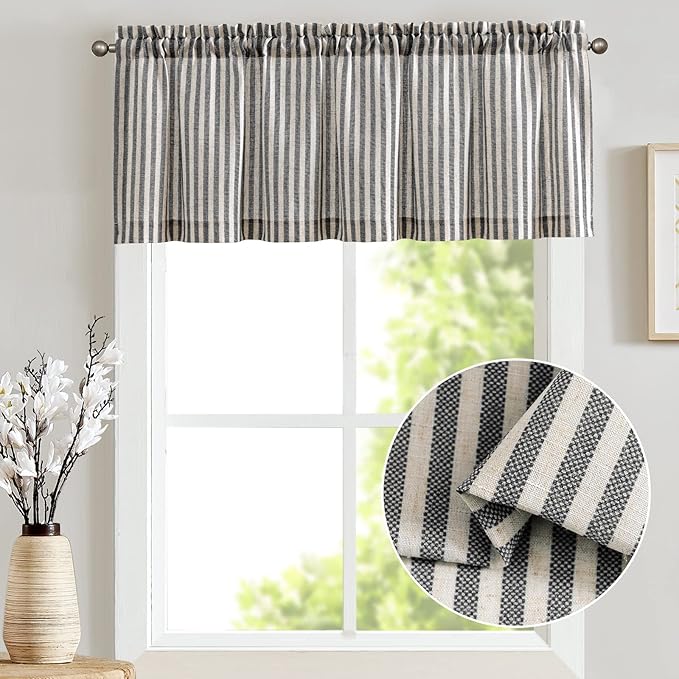 jinchan Linen Stripe Curtain Valance - Image 2