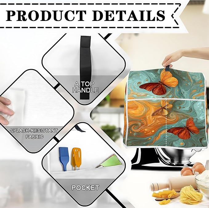 Mixer Dust Cover for 6-8 Qt Stand Mixer, Cloth Cover - Image 3