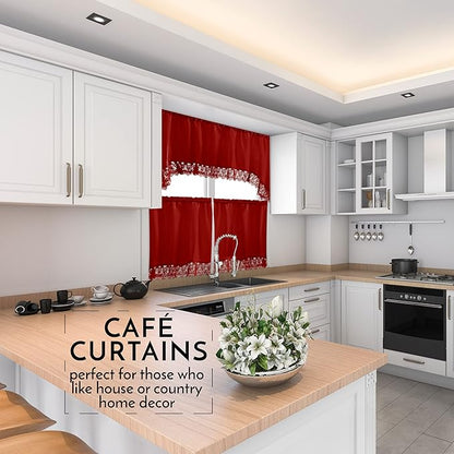 American Linen Café Curtains for Kitchen, Bathroom Curtains - Image 2