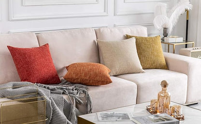 Kevin Textile 2 Packs Fall Large Pillow Covers Decorative Hand Made Faux Linen - Image 5