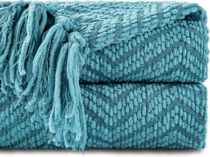BATTILO HOME Teal Throw Blanket by BATTILOHOME