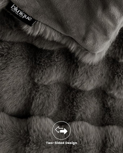 Ultra Soft Cozy Faux Fur Throw Blanket, Fuzzy Plush Thick Bubble Blanket - Image 8