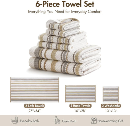 madison park sutton stripe 6 piece cotton bath on a desk or shelf