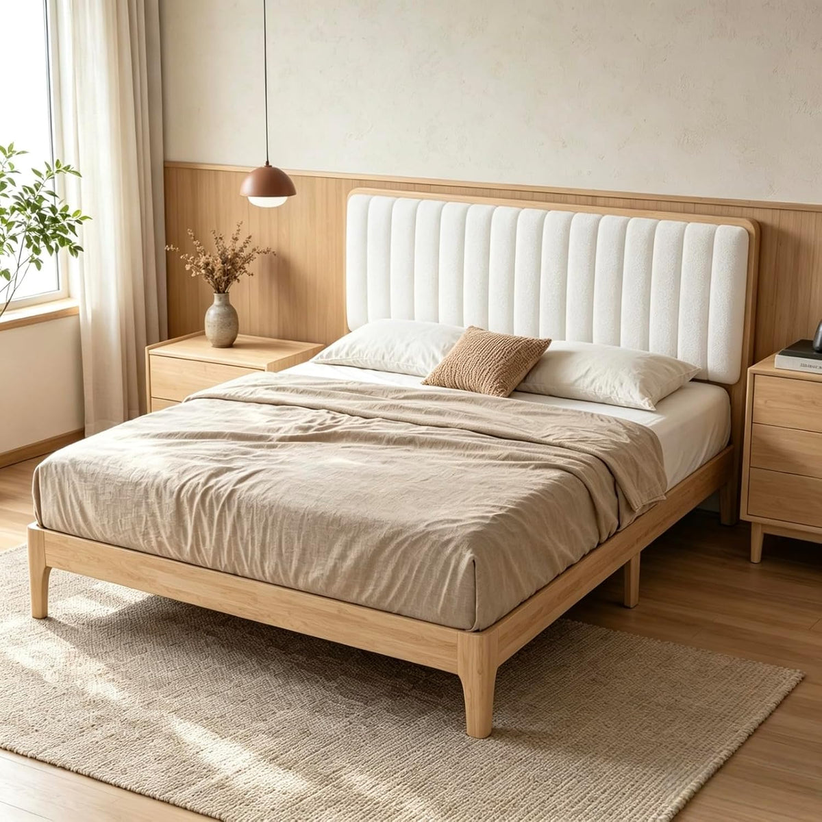 novilla queen size bed frame with 3-level adjustable, main product view