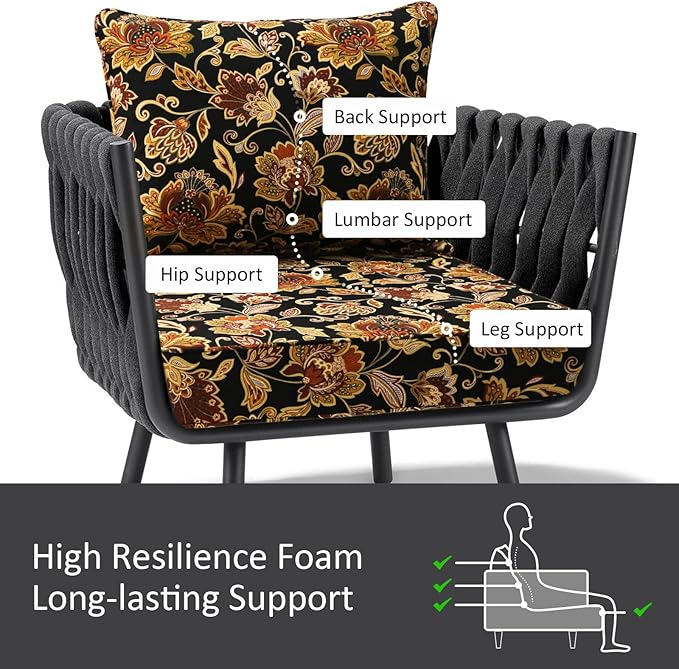 Outdoor Patio Chair Cushions Set, Water-Repellent, Fade Resistant, Deep Seat - Image 4