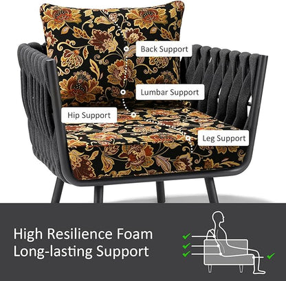 Outdoor Patio Chair Cushions Set, Water-Repellent, Fade Resistant, Deep Seat - Image 4