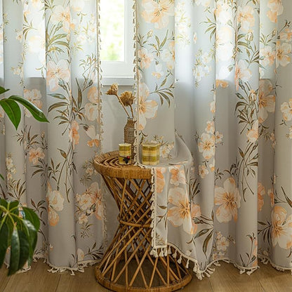 ENJOYBRIDAL Floral Curtains 96 Inches Long Living Room Bedroom Drapes Boho - Image 5