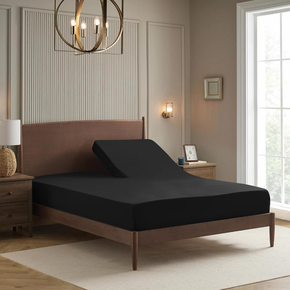 Split Head King Sheets Set for Adjustable Beds 4 Piece Flex Top Bed Sheets – ...