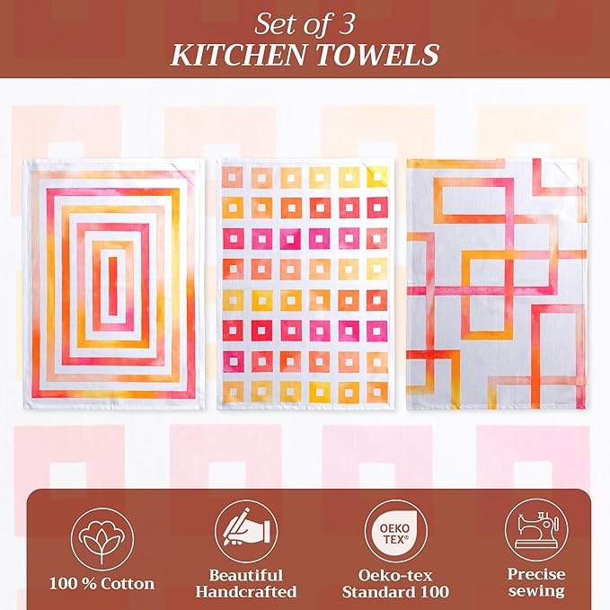 Maison d' Hermine Kitchen Towels Set of 3 100% Cotton 27.50" x 20" Reusable - Image 2