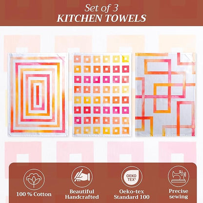 Maison d' Hermine Kitchen Towels Set of 3 100% Cotton 27.50" x 20" Reusable - Image 2