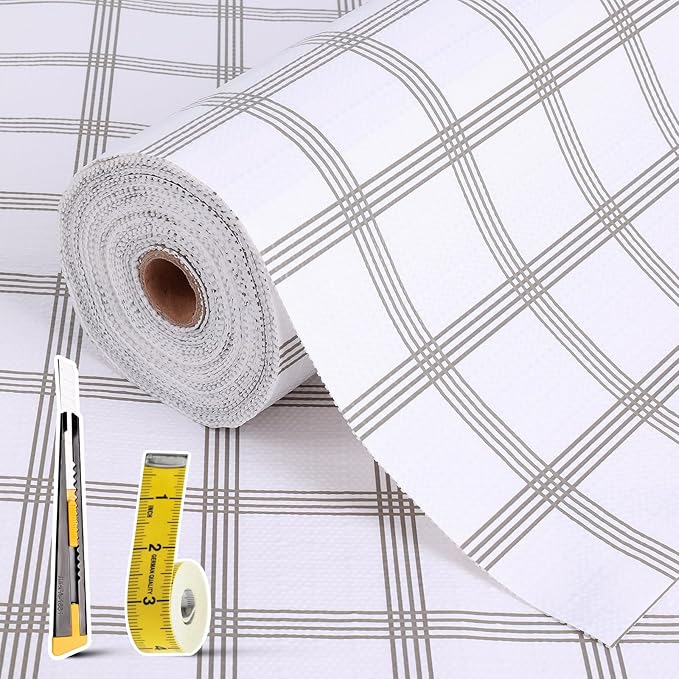 Drawer and Shelf Liner for Kitchen Cabinet: 12 in X 20 Ft Non Slip Waterproof by Kimhan