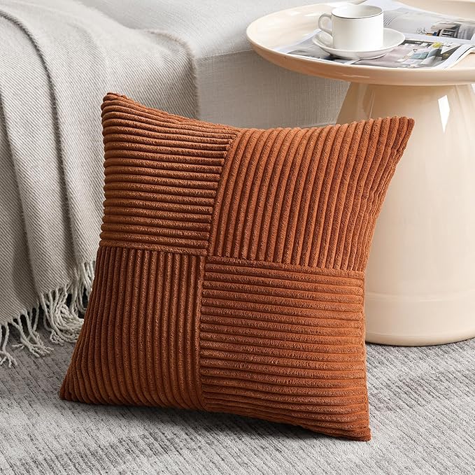 Fancy Homi 2 Packs Rust Decorative Throw Pillow Covers 20x20 Inch - Image 2