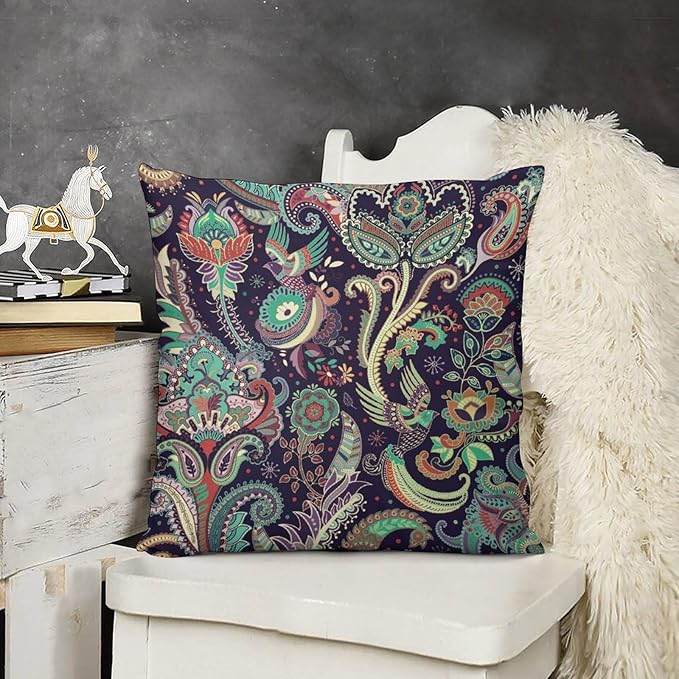 Boho Pillowcases Beautiful Floral Patterns in Traditional Geometric Ethnic Style - Image 3