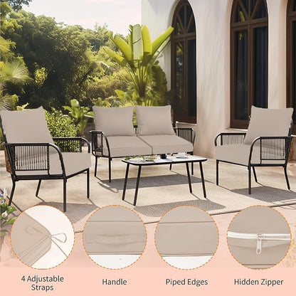 24x24'' Outdoor Chair Cushion Set of 2, UV&Fade Resistant Deep Seat Patio - Image 3