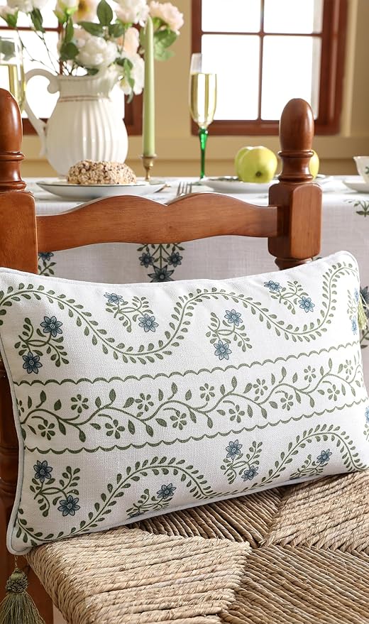 ISAENNE Design Fresh Linen Rectangle Throw Pillow Covers 12"x20", French White - Image 7