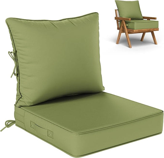Outdoor Seat Cushion Set 22 L × 22 W × 4 H Inch Waterproof & Fade Resistant by VisitheKimunukStore