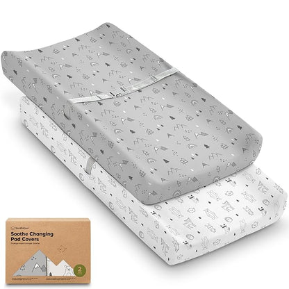 2-Pack Organic Changing Pad Covers by KeaBabies