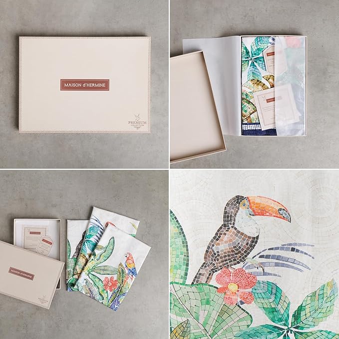Maison d' Hermine Kitchen Towel 100% Combed Cotton Premium Set of 3 Soft - Image 2