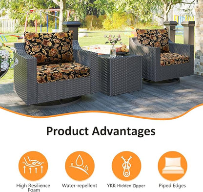 Outdoor Patio Chair Cushions Set, Water-Repellent, Fade Resistant, Deep Seat - Image 2