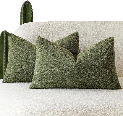 Foindtower Pack of 2 Modern Textured Boucle Throw Pillow Covers Accent Solid by Foindtower