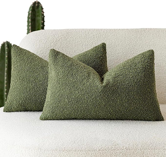 Foindtower Pack of 2 Modern Textured Boucle Throw Pillow Covers Accent Solid by Foindtower