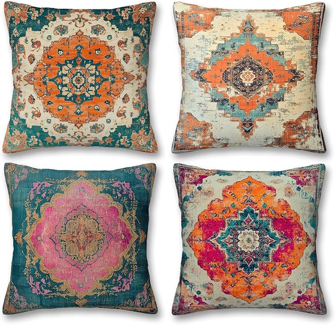Throw Pillow Covers 18x18 Set of 4 | Decorative Cushion Cases by YucZiken